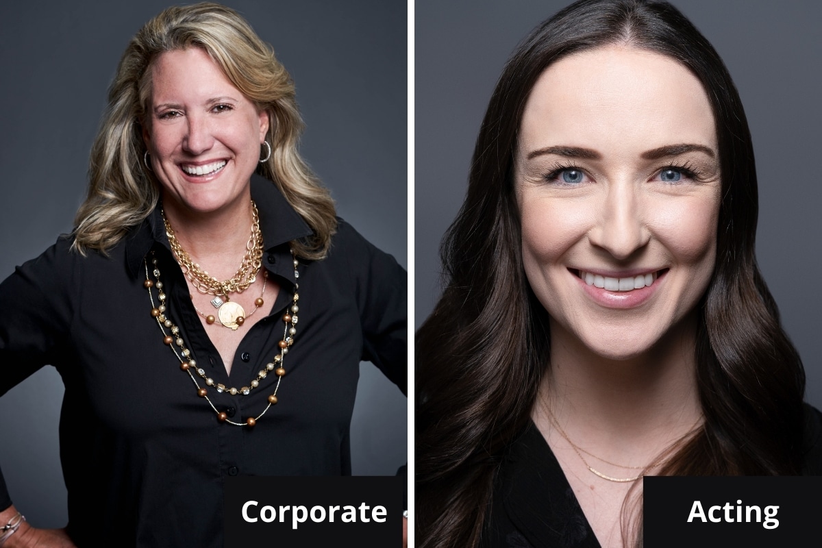 Corporate Headshots vs Acting Headshots example